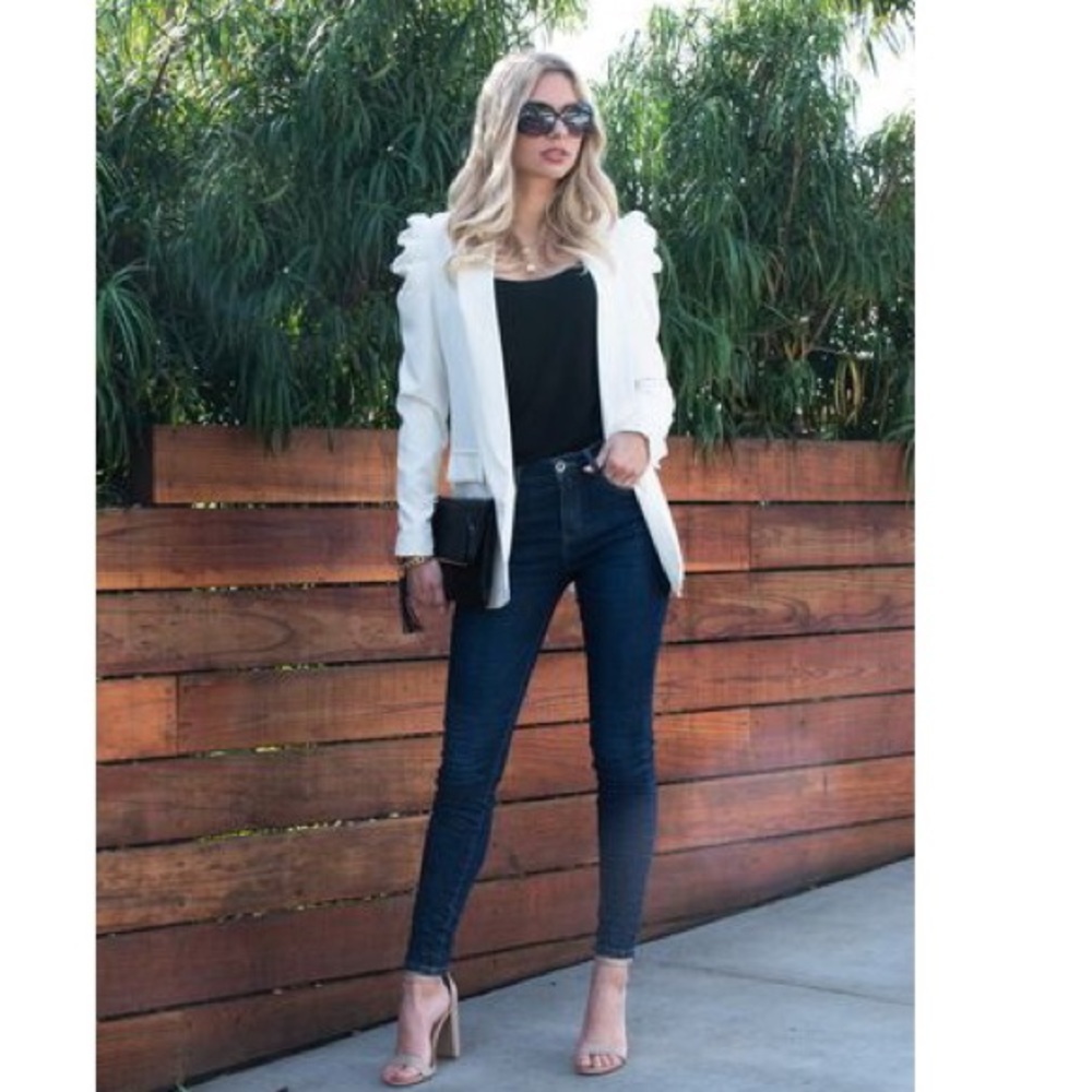 The Baylor Ruched Sleeve Blazer
